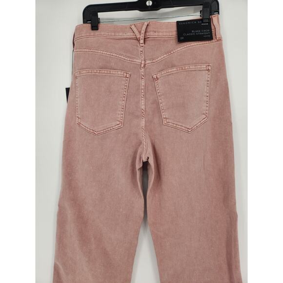 NWT Veronica Beard Blake Crop HR Classic Straight Jeans Sz 29 Rosewood #2C439 - Picture 7 of 13